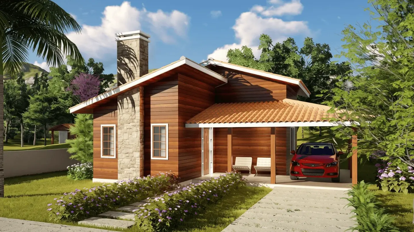 Casa pré-fabricada de madeira Confiancce – fachada